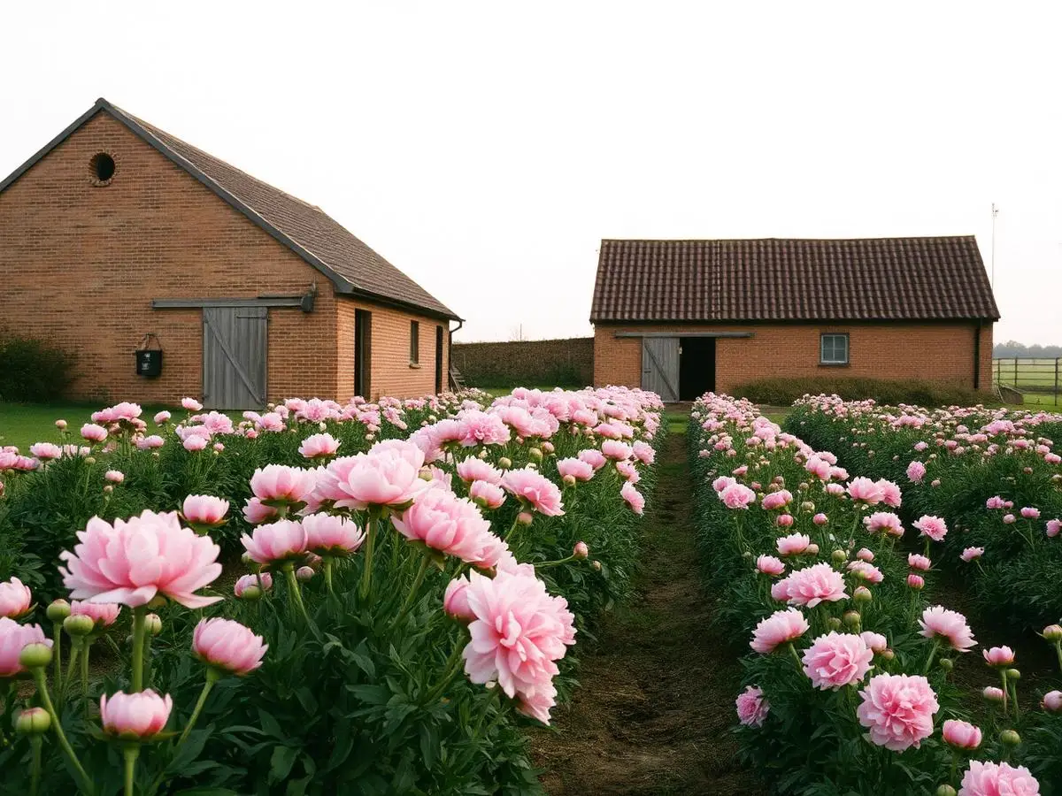 Peonies growing at Willock Farm